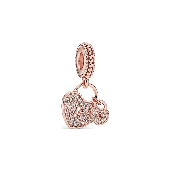 Pandora Charm Moments Pavé-Herzschlösser 781807CZ